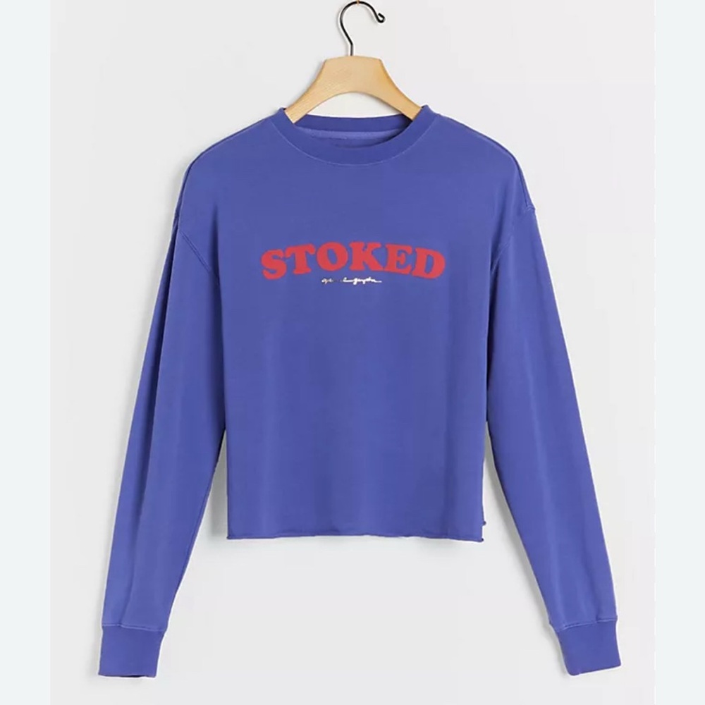spiritual gangster Stoked Mazzy Crop Sweatshirt - Picture 1 of 7